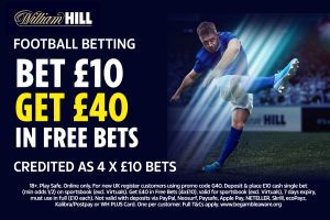 Bet £10 to Get £40 free bets at William Hill