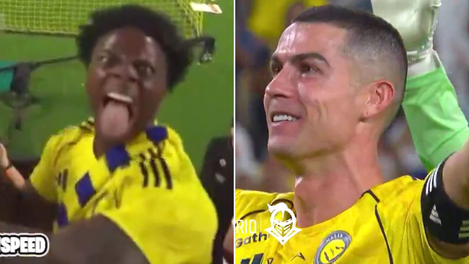 Cristiano Ronaldo teaches superfan iShowSpeed drum beating celebration after CR7 scores spectacular goal