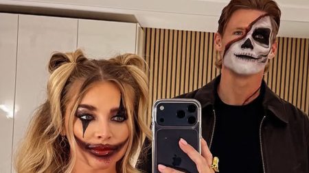 Ex-Man Utd star Scott McTominay pokes fun of Rasmus Hojlund for fashion faux pas as Wag gets dressed up for Halloween