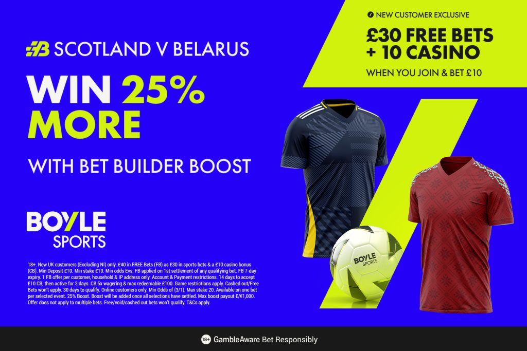Get £40 in free bets with BOYLE Sports, plus 25% boost on your winnings