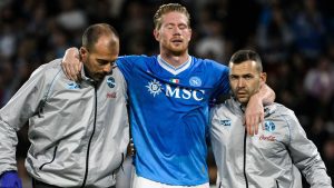 Kevin De Bruyne facing MONTHS on sidelines as Napoli star suffers ‘high-grade injury’ taking penalty against Inter
