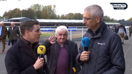 Punters in stitches as random racegoer Pat gatecrashes live TV interview