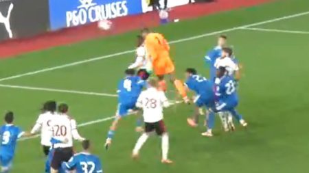 ‘Put him up front’ – Former Premier League goalkeeper’s bullet header earns club last gasp draw with Real Madrid