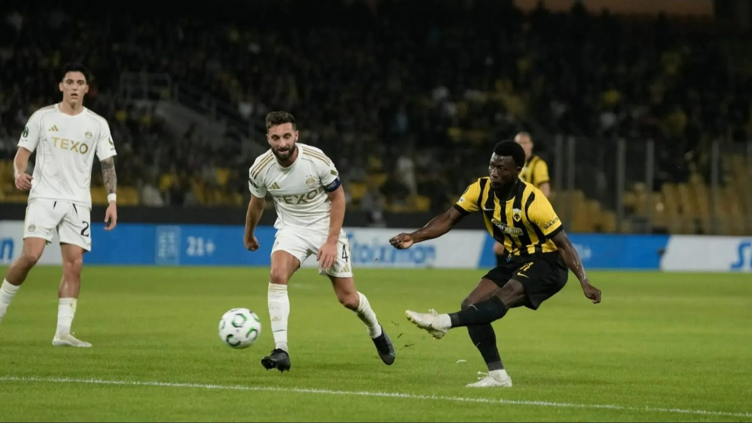 Riot police rush into stands amid ‘rammy’ with Aberdeen fans during Conference League tie in Athens