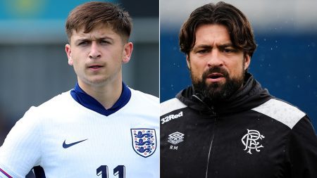 ‘Russell Martin didn’t have a clue’ say fans as Spurs ace Mikey Moore nets HAT-TRICK for England U19s amid Rangers woes