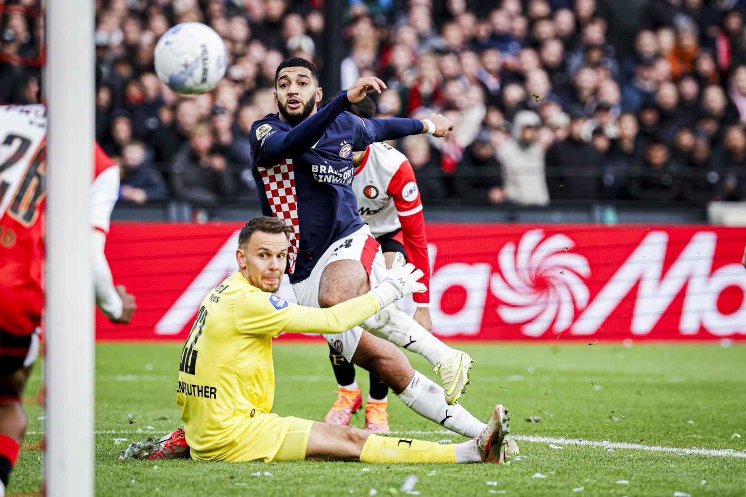 Saibari hat-trick puts PSV level with league leaders Feyenoord