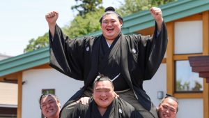 Sumo fans warned they could be SQUASHED by falling wrestlers as UK hosts tournament for first time in 34 years