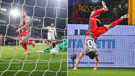 Watch Jamie Vardy’s incredible acrobatic celebration as Premier League legend scores first Serie A goal at 38