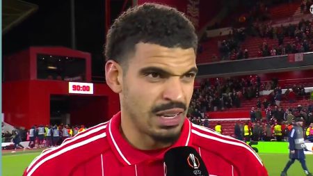 Watch Morgan Gibbs-White’s controversial interview as he appears to instantly aim dig at Ange Postecoglou