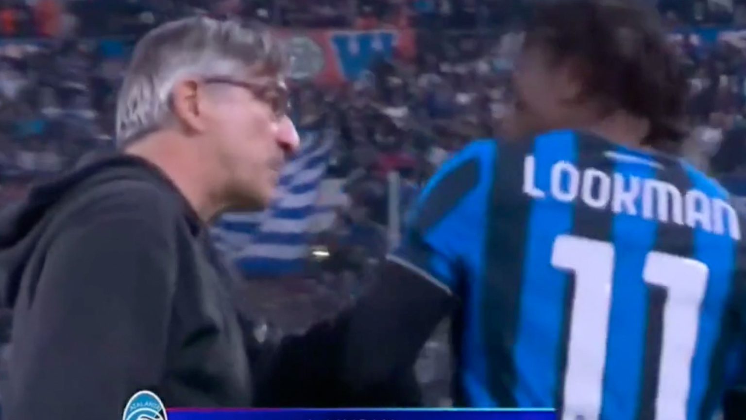 Ademola Lookman held back after being grabbed by former Premier League boss after being subbed in furious Atalanta row