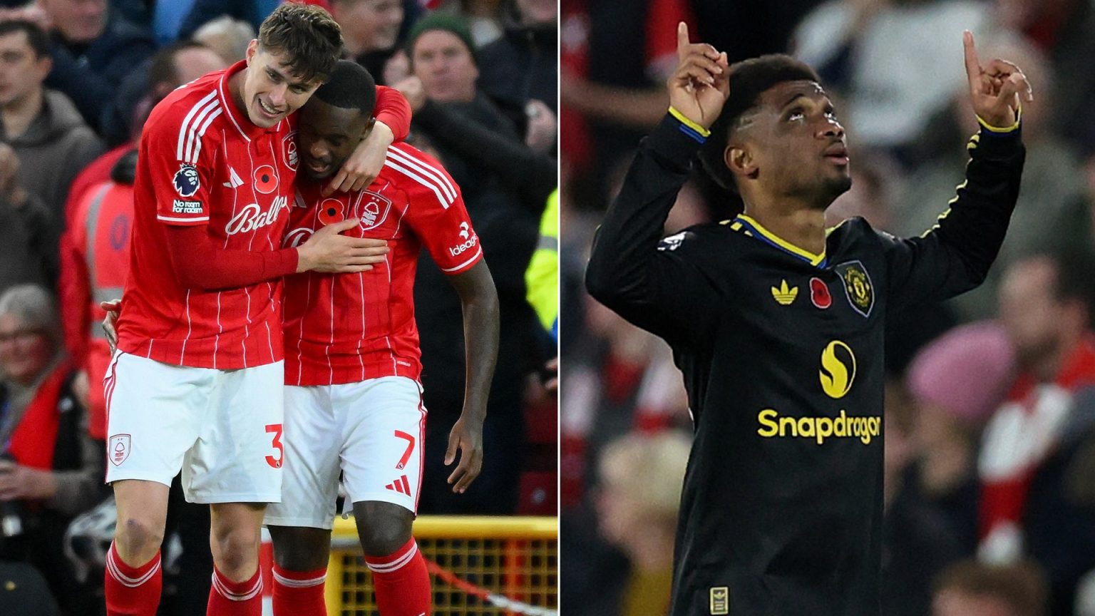 Amad rescues point for United with stunning volley after hosts’ second-half fightback