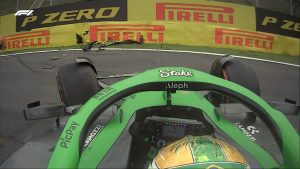 Brazilian driver Bortoleto crashes AGAIN in Sao Paulo with girlfriend looking distraught as he hits barrier