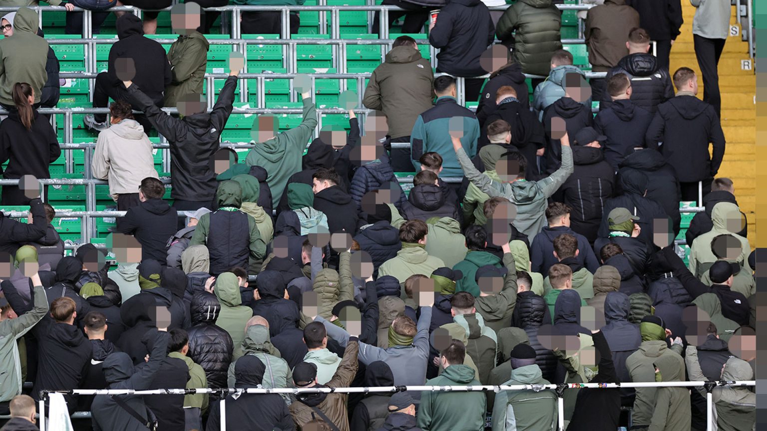 Celtic fans boo and turn their backs on minute of silence for Remembrance Day as supporters spotted making rude gestures