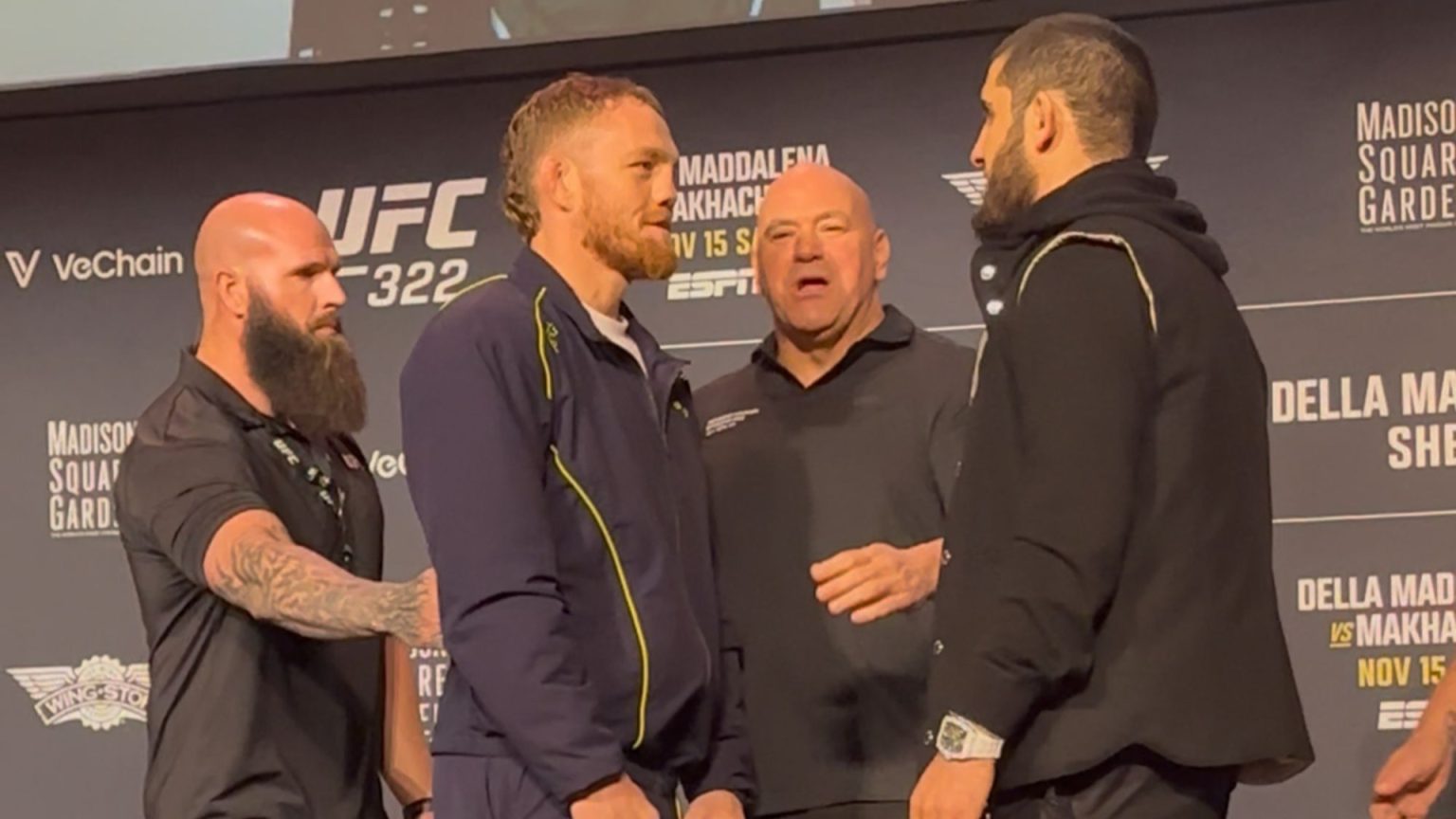 Dana White RUSHES to separate Islam Makhachev and JDM’s intense UFC 322 face as Leon Edwards jaws down Carlos Prates