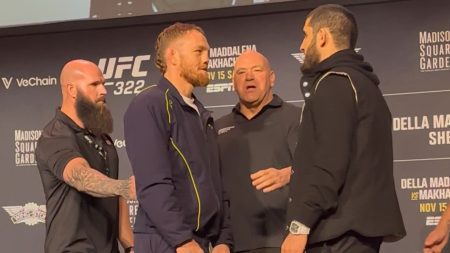 Dana White RUSHES to separate Islam Makhachev and JDM’s intense UFC 322 face as Leon Edwards jaws down Carlos Prates