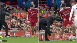Dominik Szoboszlai ‘rattles’ Unai Emery with cheeky skill… but Liverpool star BOOKED in bizarre scenes vs Aston Villa