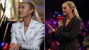 Emma Paton labelled ‘perfection’ as Sky Sports host stuns in bold outfit for Grand Slam of Darts final