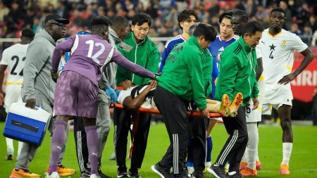 Ghana star suffers horrific broken leg injury and screams in agony during Japan friendly as ‘World Cup dream over’