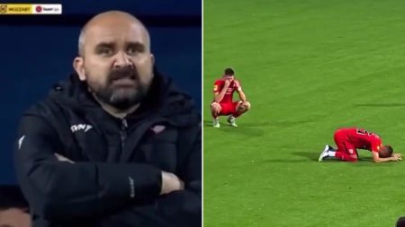 Haunting new footage shows football manager instructing team in his final moments before dying mid-match Haunting new footage shows football manager instructing team in his final moments before dying mid-match