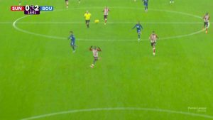 Incredible moment Bournemouth star Tyler Adams lobs Sunderland keeper Robin Roefs from inside centre circle