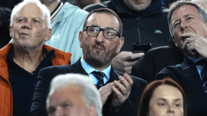 Irate Rangers fans unfurl shocking Kevin Thelwell and Patrick Stewart banners depicting embattled chiefs behind TARGETS