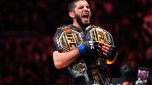 Islam Makhachev fights back tears after beating JDM at UFC 322 AND surpassing Khabib before celebrating with Hasbulla