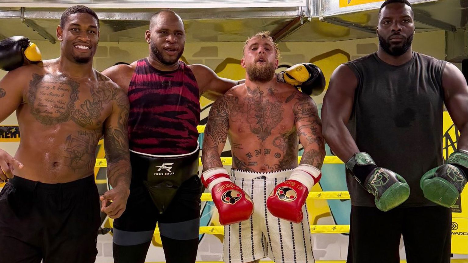 Jake Paul sparring three boxers with combined weight of 53 STONE to prepare for Anthony Joshua fight