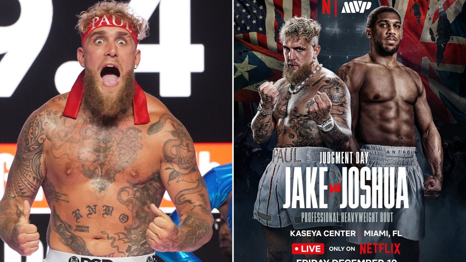 Jake Paul’s promotional partner reveals why Anthony Joshua isn’t first on bill for Judgment Day fight on Netflix