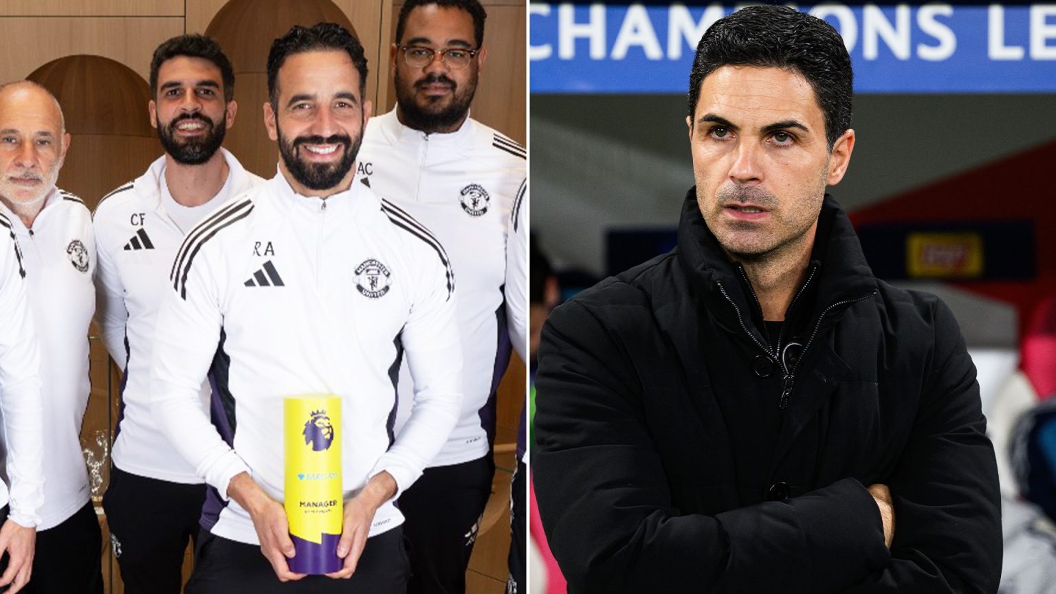Man Utd boss Ruben Amorim wins Premier League Manager of the Month award as Arteta continues astonishing barren spell