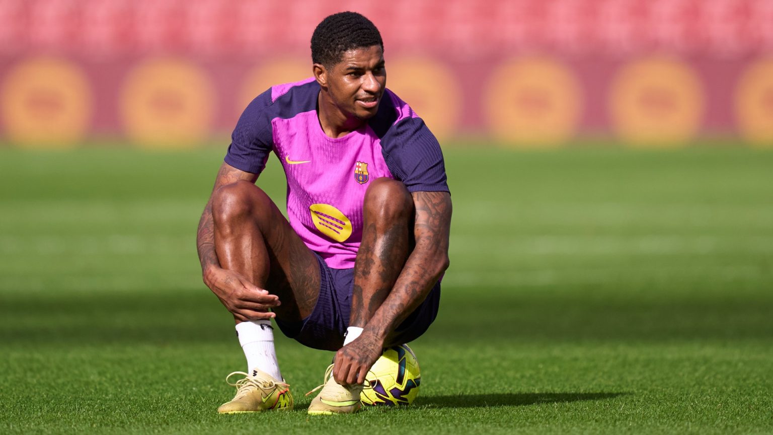 Marcus Rashford’s first impression of Nou Camp as he finally gets to train in stadium for first time since Man Utd exit