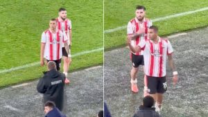Moment furious Southampton star Nathan Wood appears to tell own fans to ‘f*** off’ while he is booed off pitch