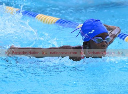 Primary school swimmers put it all on the line Primary school swimmers put it all on the line