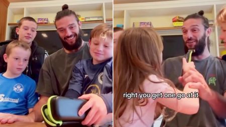 ‘Takes years off you’ – Andy Carroll told he looks ‘so different’ after letting kids shave his beard in adorable video