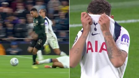 Tottenham star Brennan Johnson sent off for reckless tackle in FC Copenhagen clash and covers face in shame Tottenham star Brennan Johnson sent off for reckless tackle in FC Copenhagen clash and covers face in shame