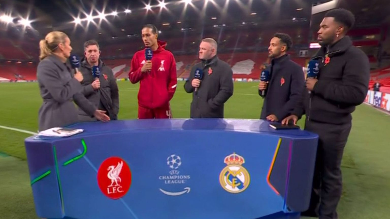 Virgil van Dijk calls out Wayne Rooney on live TV after Liverpool’s statement victory over Real Madrid