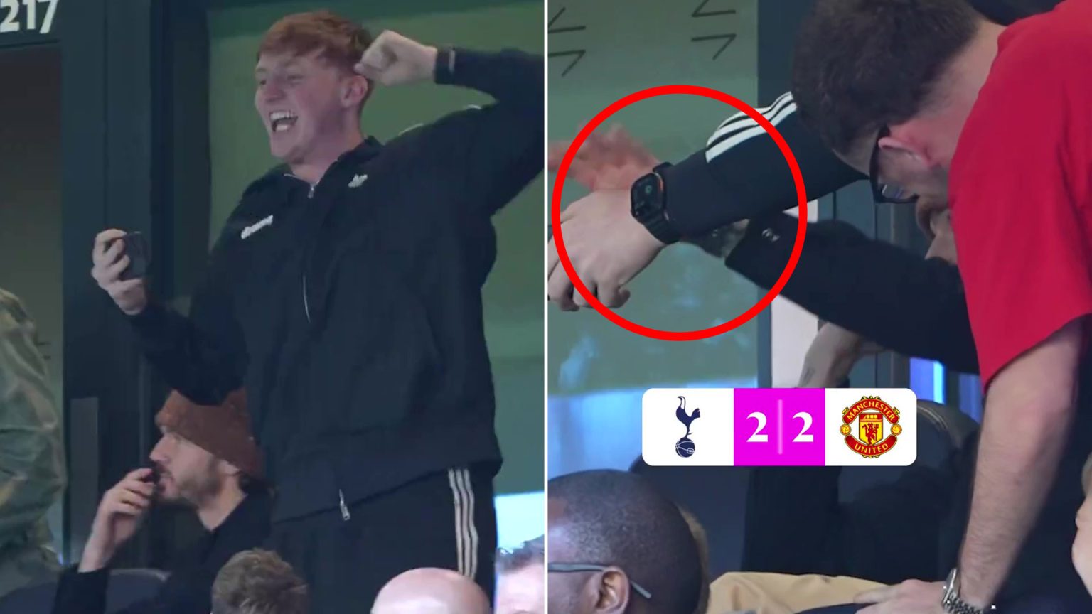 Watch James Maddison push YouTuber away after Angry Ginge celebrates Man Utd goal in Tottenham star’s face in stadium