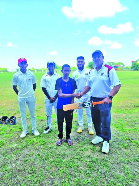 Berbice U13 player benefits from Cricket gear project