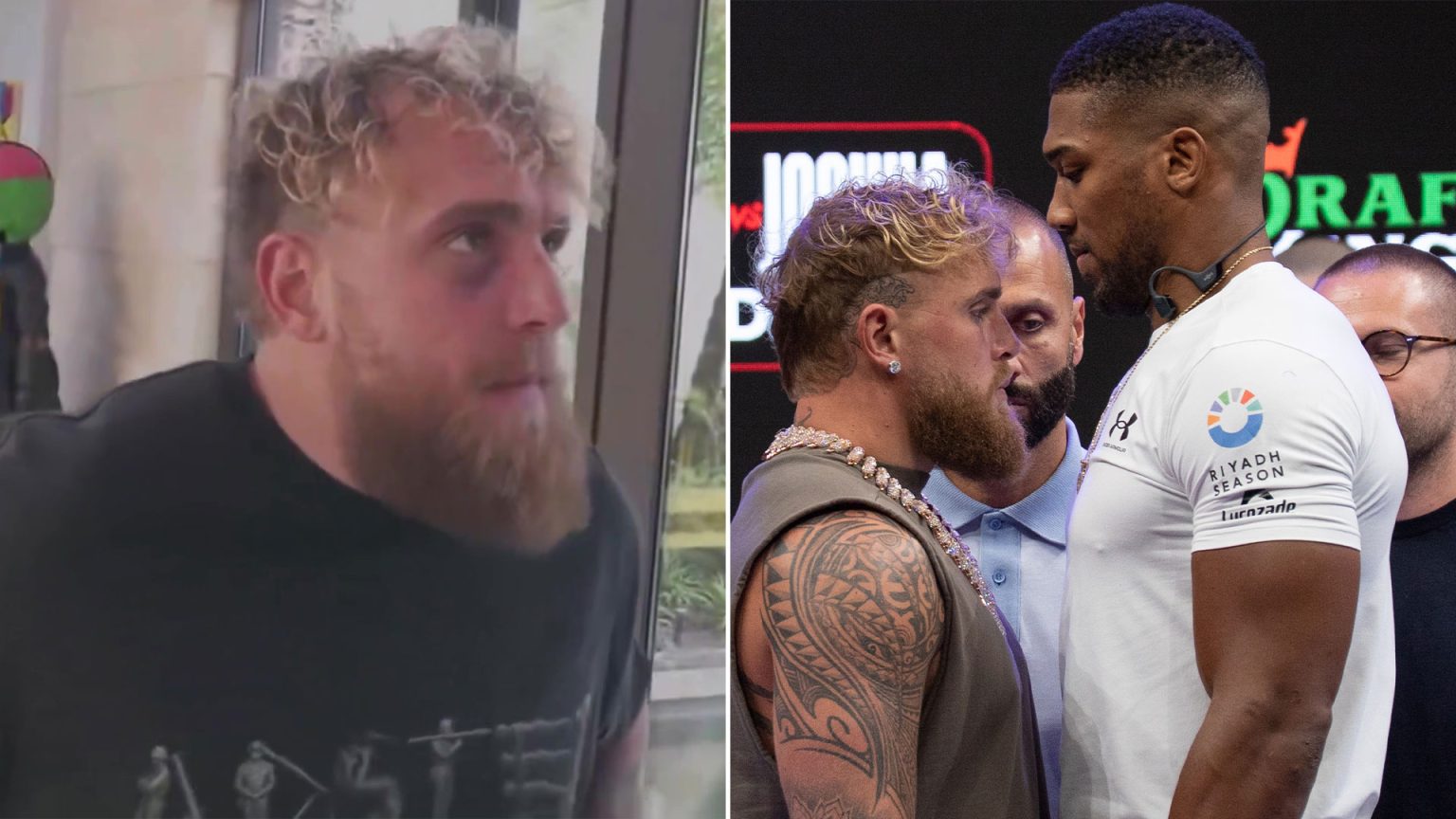 Jake Paul left with nasty black eye just weeks before Anthony Joshua fight after sparring another Brit
