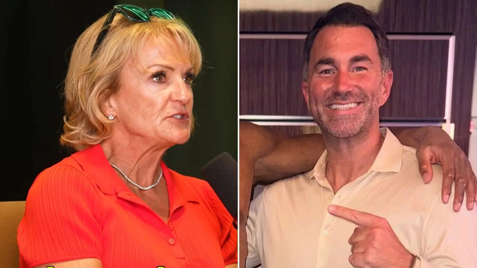 Jake Paul’s mum calls out Eddie Hearn and says she wants to punch Anthony Joshua’s ‘smug’ promoter