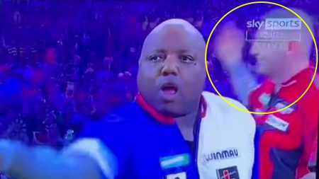 Nathan Aspinall spotted egging crowd on to sing X-rated Keir Starmer chant at World Darts Championship