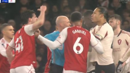 Declan Rice and Virgil van Dijk in heated confrontation over controversial penalty shout during Arsenal vs Liverpool Declan Rice and Virgil van Dijk in heated confrontation over controversial penalty shout during Arsenal vs Liverpool