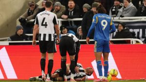 Fabian Schar rushed to hospital after he was stretchered off in distress following horror injury in Leeds win