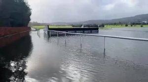 Footage shows Leopardstown racecourse drowning just days before Dublin Racing Festival after six inches of rain