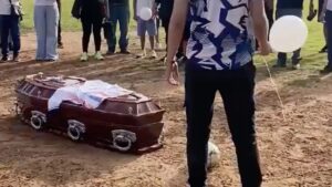 Footballer, 19, killed in horror car crash as heartbroken team-mates use his coffin to score ‘last goal’