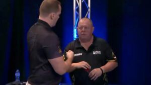 Former World Darts finalist brutally snubs opponent’s attempt at a fist bump and leaves him hanging