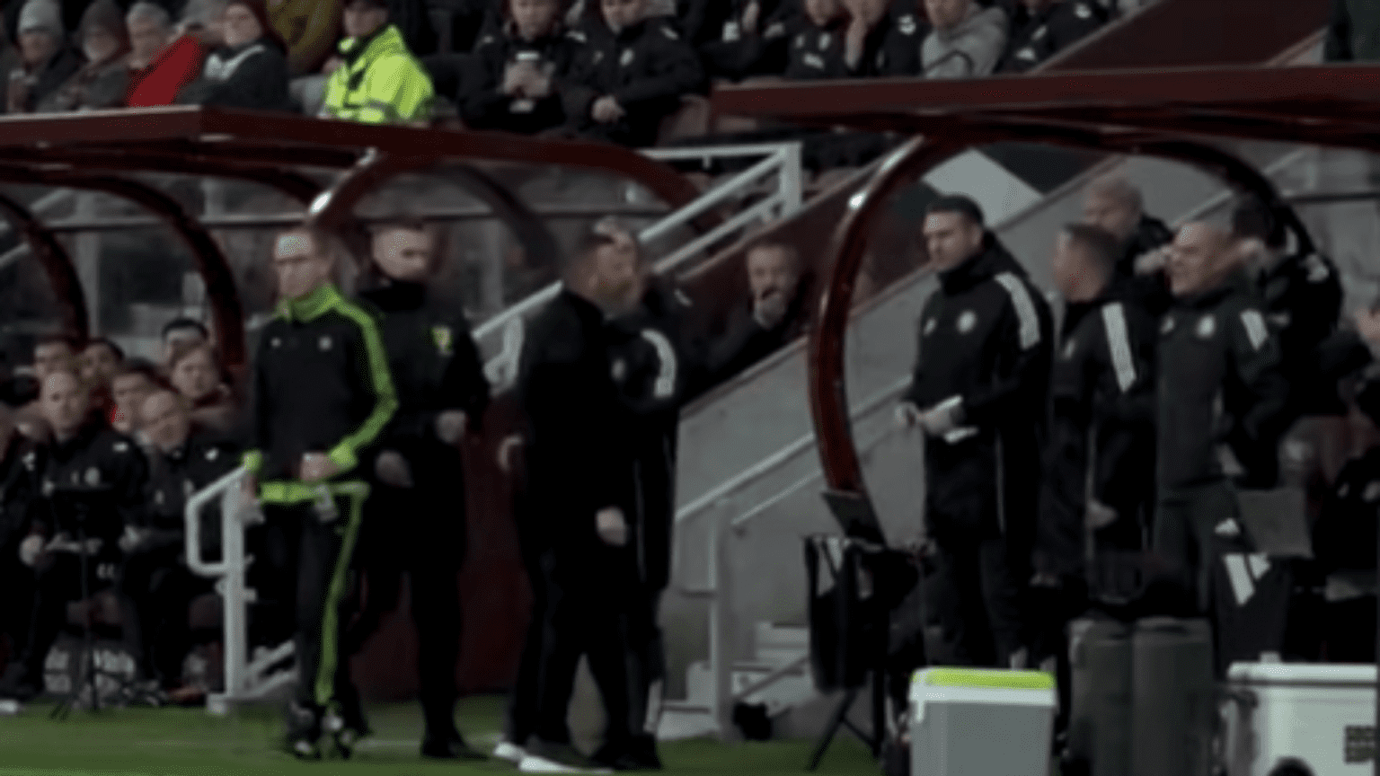 New Hearts v Celtic footage shows a furious Derek McInnes in Hoops technical area before before led away by official