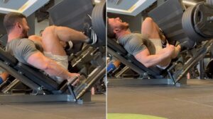 Sickening moment bodybuilder suffers horror injury while trying to leg press 400kg before he was rushed to hospital