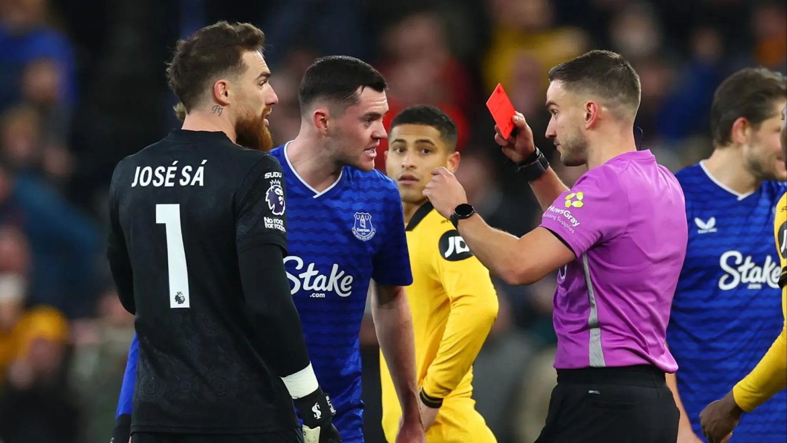 Toffees see TWO red cards with Grealish sent off for dissent after Keane’s moment of madness