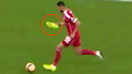 Watch incredible moment dedicated Cody Gakpo plays in just one boot in Liverpool’s FA Cup win over Barnsley