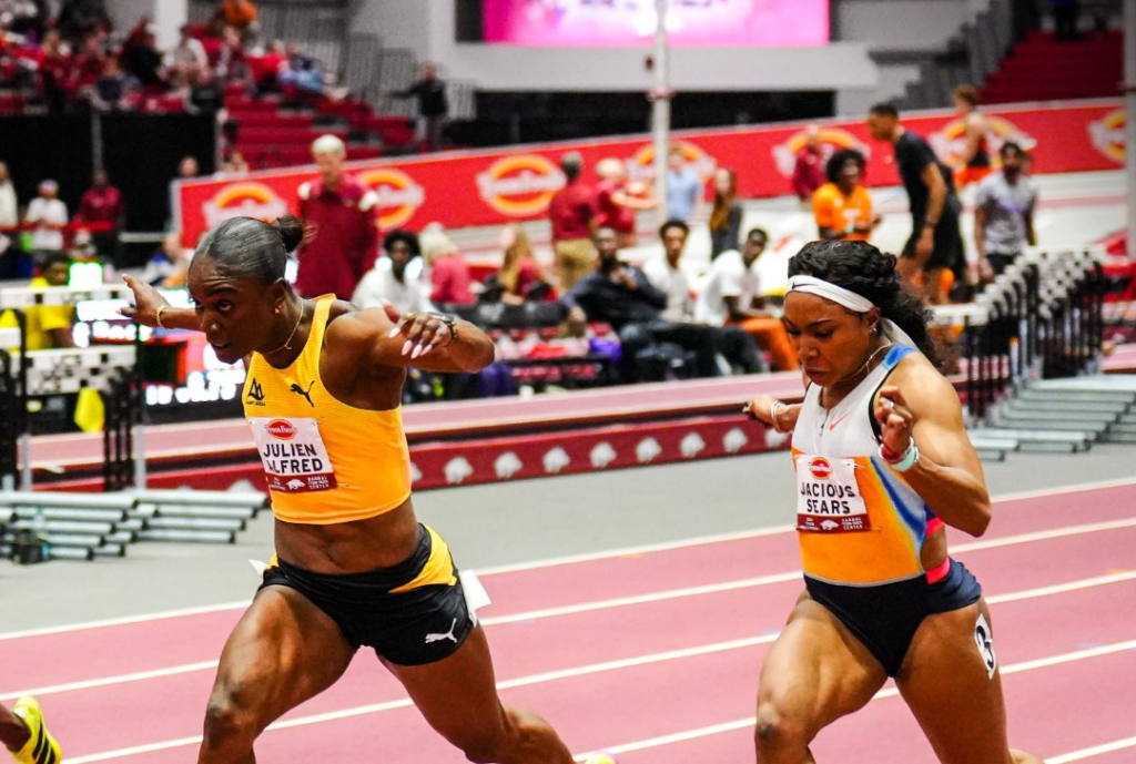 New world lead, meet record for Alfred in Arkansas New world lead, meet record for Alfred in Arkansas